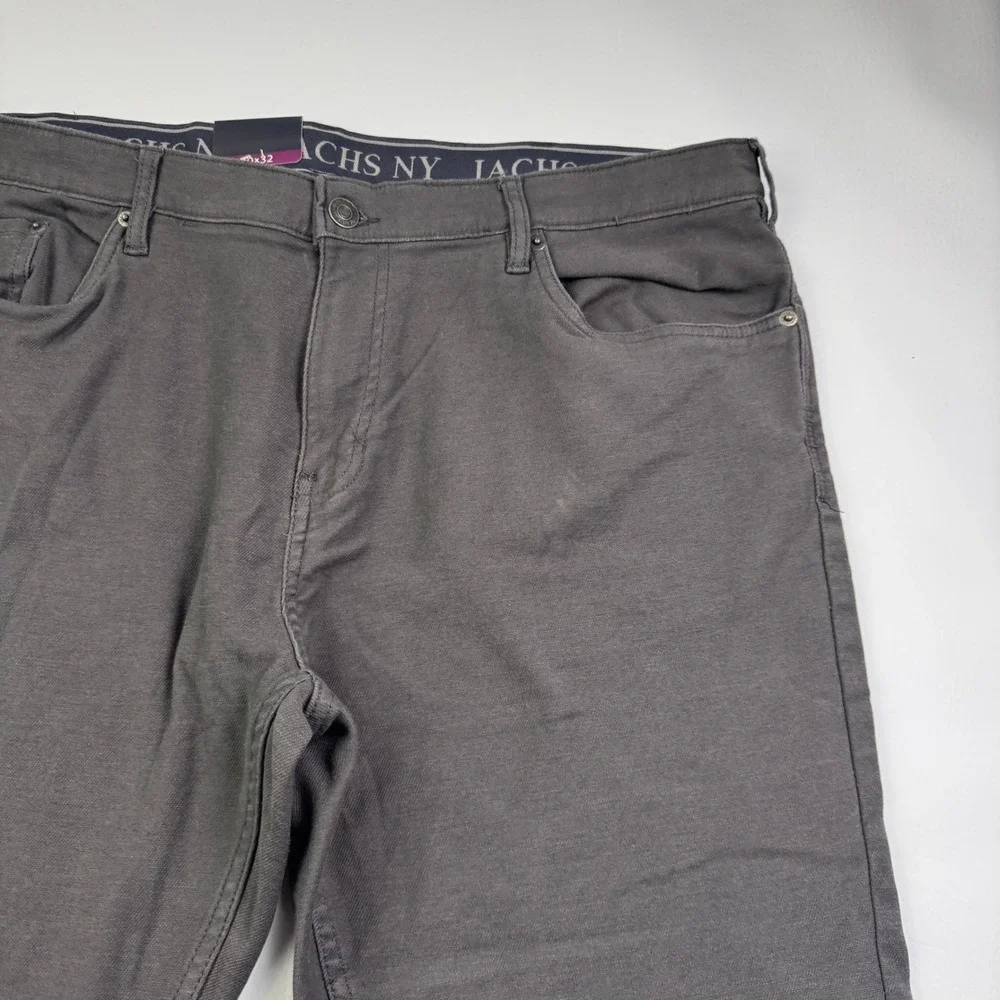 Jachs New York Mens Gray Straight Fit Flex Waistband 5-Pocket Pants 40x32 NEW